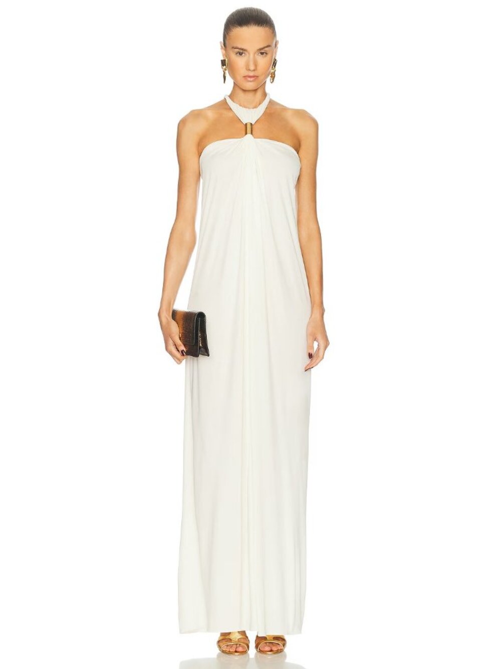 TOM FORD Halterneck Evening Dress in Off White